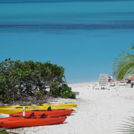 Kayaks on the beach